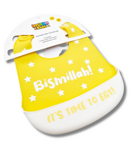 Load image into Gallery viewer, Bismillah Silicone Baby Bib (Yellow)