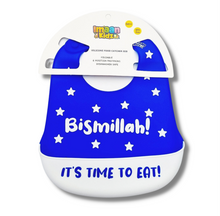 Load image into Gallery viewer, Bismillah Silicone baby bib - Royal Blue
