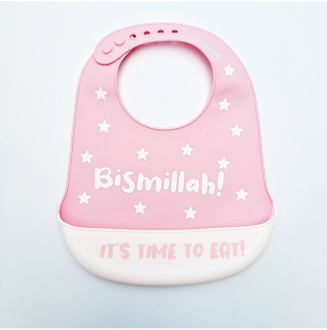 Bismillah bib - 2 pack (Light pink + Yellow)