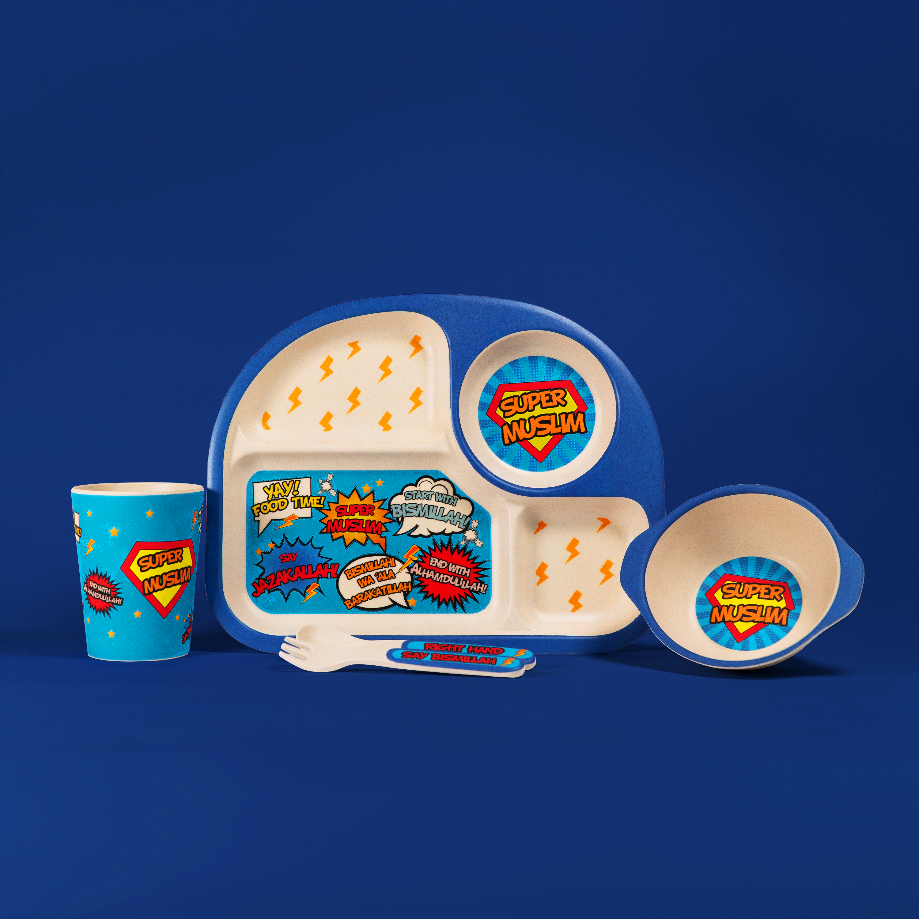 Super Muslim 5 Piece Tableware set | Islamic Gifts – Imaan Kidz