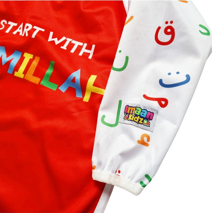 Arabic Alphabet Long Sleeve bib