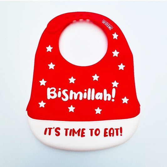 Bismillah bib - 2 pack (Royal Blue + Red)