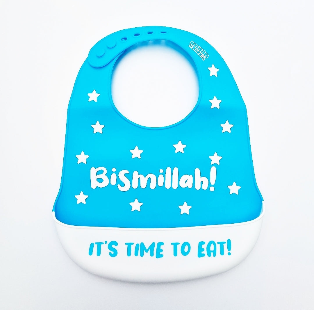 Bismillah bib - 2 pack (Royal Blue + Light Blue)