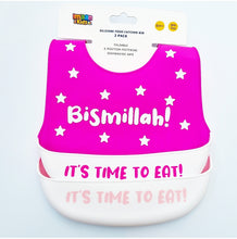 Load image into Gallery viewer, bismillah bib silicone baby bib new baby gift islamic gift
