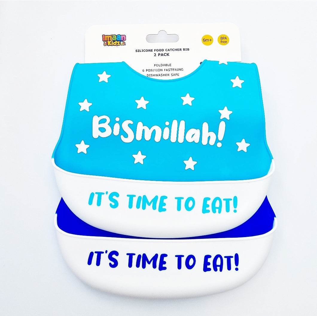 Bismillah bib - 2 pack (Royal Blue + Light Blue)