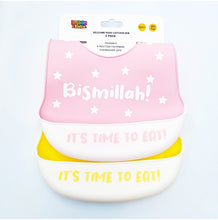 Load image into Gallery viewer, bismillah bib silicone baby bib new baby gift islamic gift
