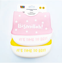 Load image into Gallery viewer, bismillah bib silicone baby bib new baby gift islamic gift
